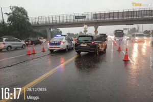 Arus Balik Padat, Contraflow Diberlakukan di KM 55–47 Tol Jakarta-Cikampek Arah Jakarta