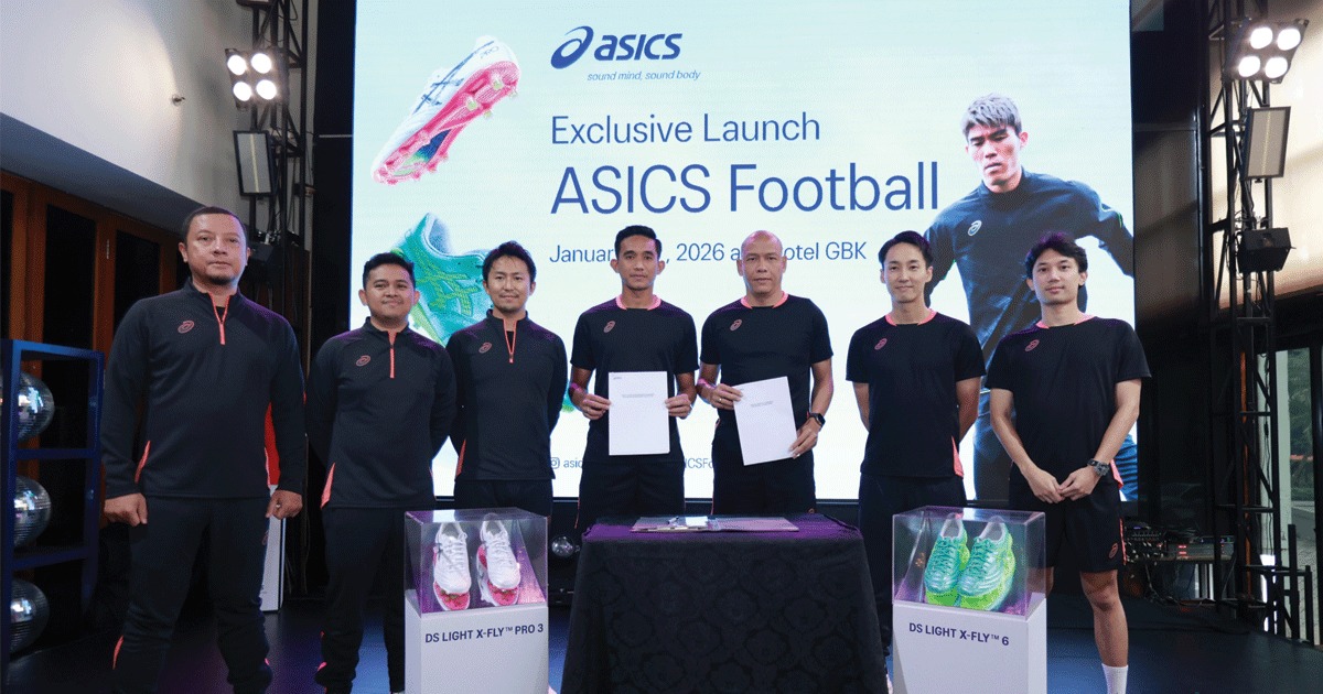 ASICS Resmi Masuk Pasar Sepatu Sepak Bola Indonesia, Gandeng Rizky Ridho hingga Coach Nova