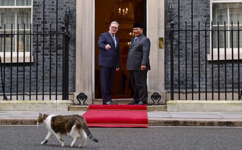 Presiden RI Prabowo Bertemu Larry the Cat di Kantor PM Inggris