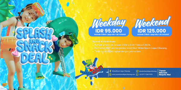 Liburan Hemat Keluarga di Cikarang, WaterBoom Lippo Hadirkan Paket Tiket Plus Camilan