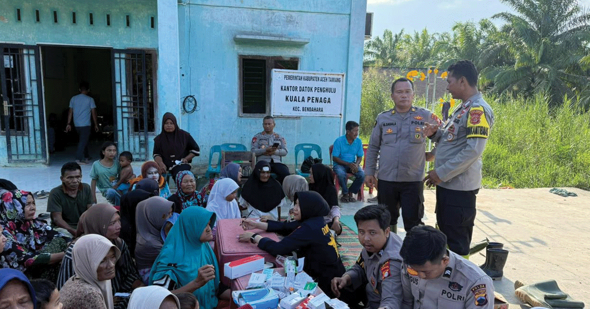 Polisi Datangi Rumah Warga Satu per Satu, Layanan Kesehatan Ini Bikin Haru Warga Aceh Tamiang