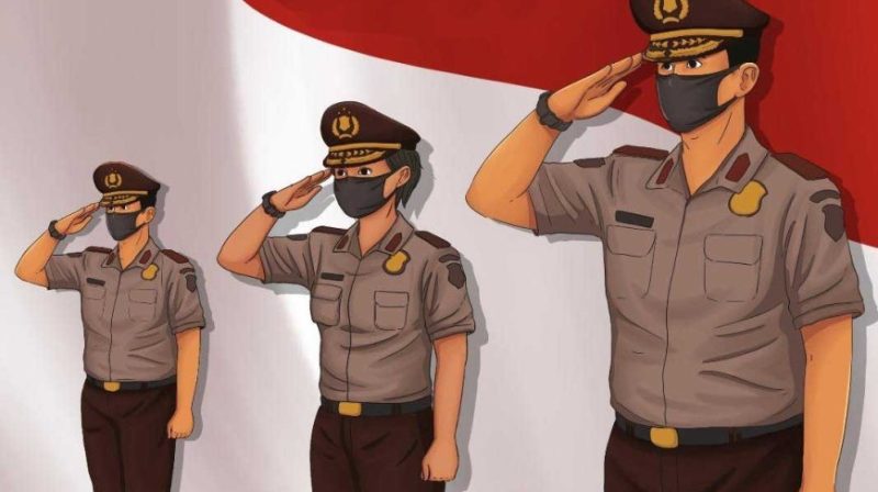 Anggota Kepolisian Negara Republik Indonesia sedang bersikap hormat, menggambarkan nilai disiplin dan upaya reformasi kultural di tubuh Polri.