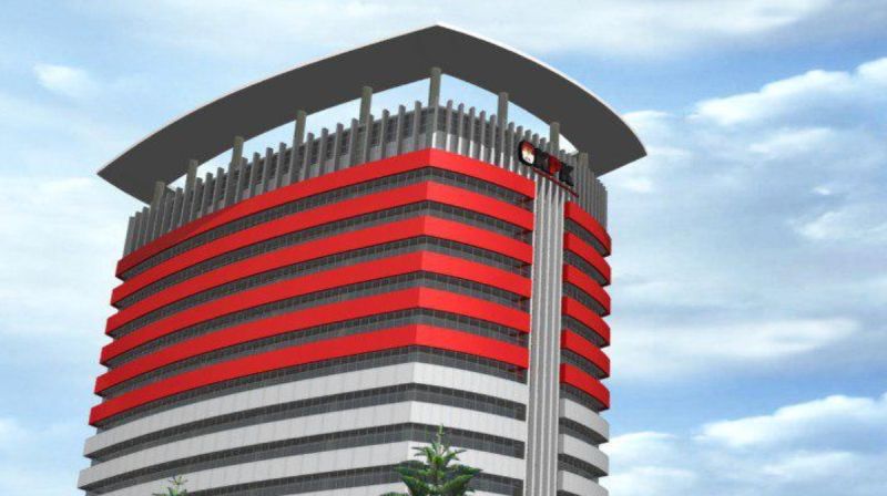 Gedung Merah Putih KPK dan suasana konferensi pers KPK tanpa kehadiran tersangka sebagai dampak penerapan KUHAP baru.