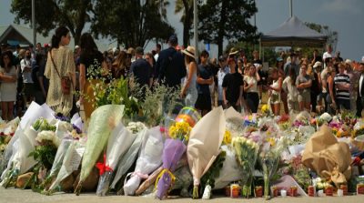 Karangan bunga di Pantai Bondi Sydney, Australia