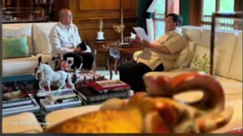 Ket foto, pertemuan CEO Danatara, Rosan Roslani dan Presiden Prabowo di Hambalang bahas investasi Rp100 triliun. (potongan vidio)