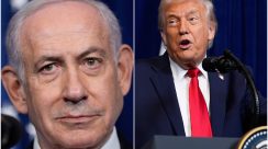 Presiden AS Donald Trump dan Perdana Menteri Israel Benjamin Netanyahu saat konferensi pers membahas fase kedua gencatan senjata Gaza.
