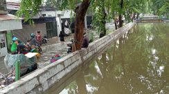 Banjir di wilayah Pademangan Barat, Jakarta Utara pada tahun 2024. (HALLONEWS/Anjas).