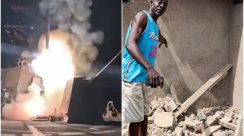 Rudal AS diluncurkan dari kapal perang saat serangan udara terhadap ISIS di barat laut Nigeria, 25 Desember 2025.