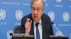 Sekretaris Jenderal PBB António Guterres menyampaikan pernyataan di markas PBB terkait krisis Venezuela.