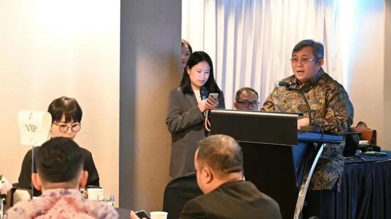 ekretaris Kementerian Pariwisata, Bayu Aji saat sambutan nya dalam kegiatan Indonesia Business Matching (IBM) 2025, Busan, (4/11/2025). (Dok Kemenpar)