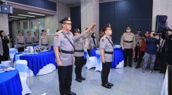 Acara Serah Terima Jabatan (Sertijab) Karo Multimedia serta pengantar purna bakti bagi sejumlah personel di Aula Rastra Sewakottama Gedung Divhumas Polri. (Dok Mabes Polri)