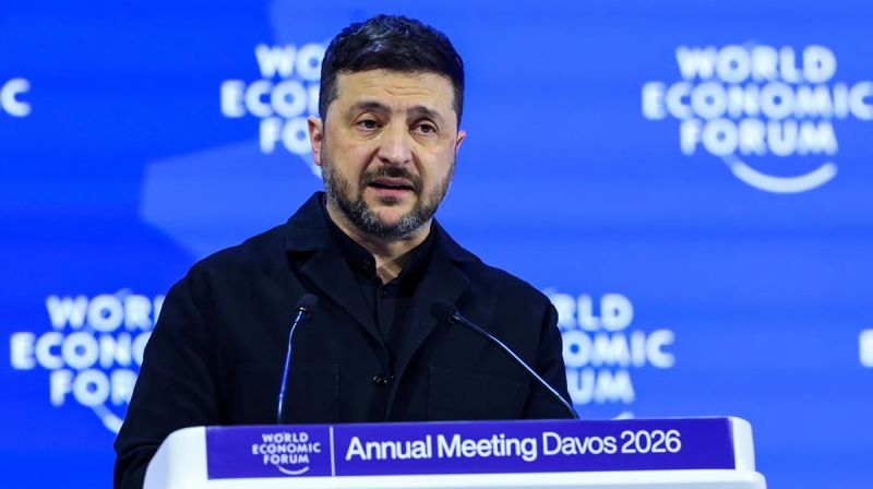 Presiden Ukraina Volodymyr Zelenskyy berpidato di Davos mengkritik lemahnya kekuatan nyata Eropa menghadapi ancaman global.