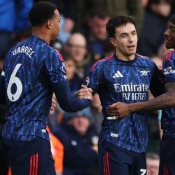 Martin Zubimendi (tengah) merayakan gol yang dia cetak ke gawang Leed. (IG Arsenal)